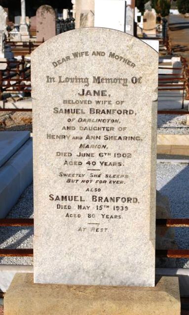 Headstone at St Judes (image courtesey Rootsweb.Ancestry)  (720 KB)
 
(Click on Picture to View Full Size)