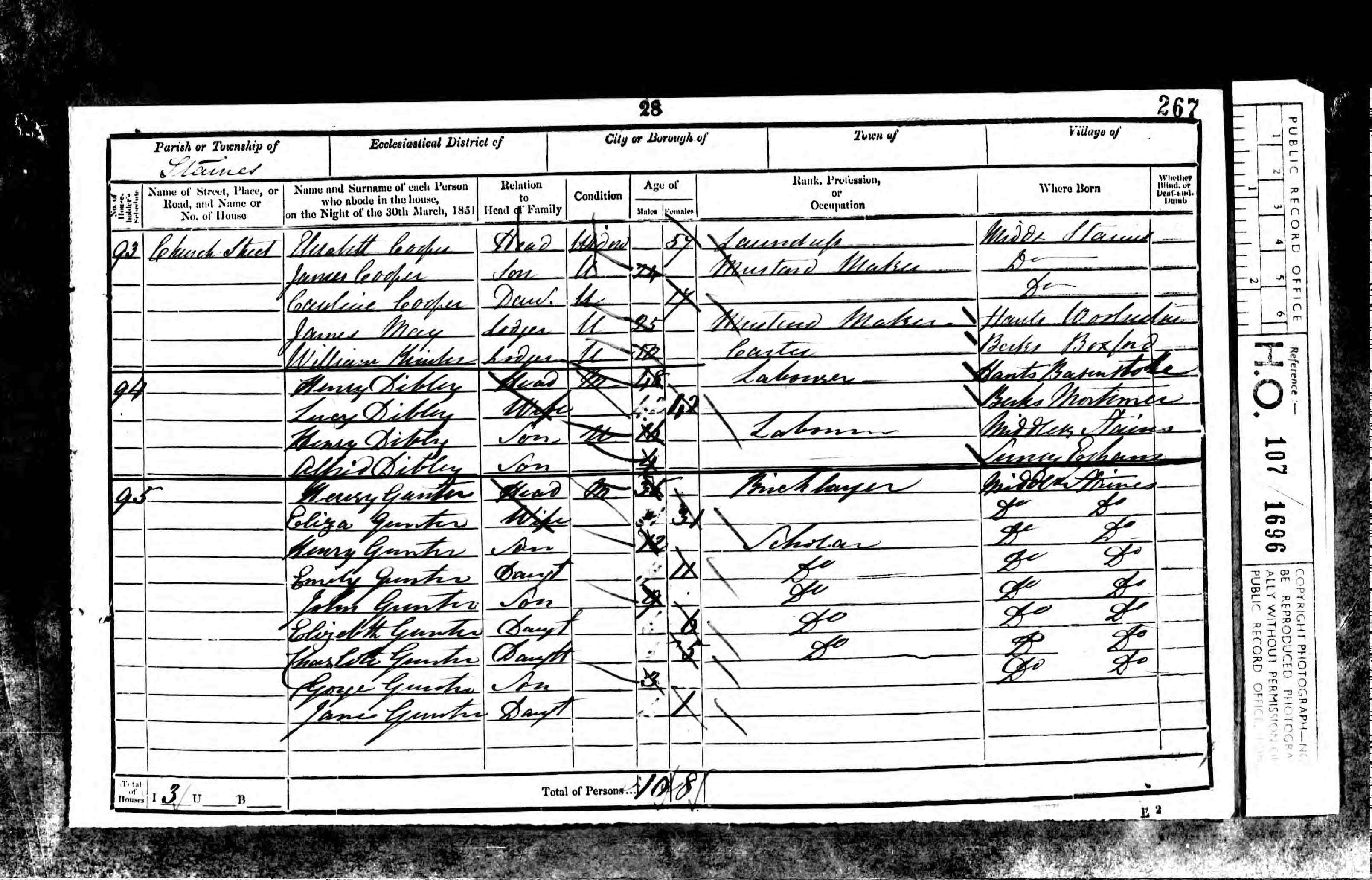 1851 Census Henry, Eliza, Henry, Emily, John, Elizabeth, Charlotte, George, Jane Gunter  (6482 KB)
 
(Click on Picture to View Full Size)